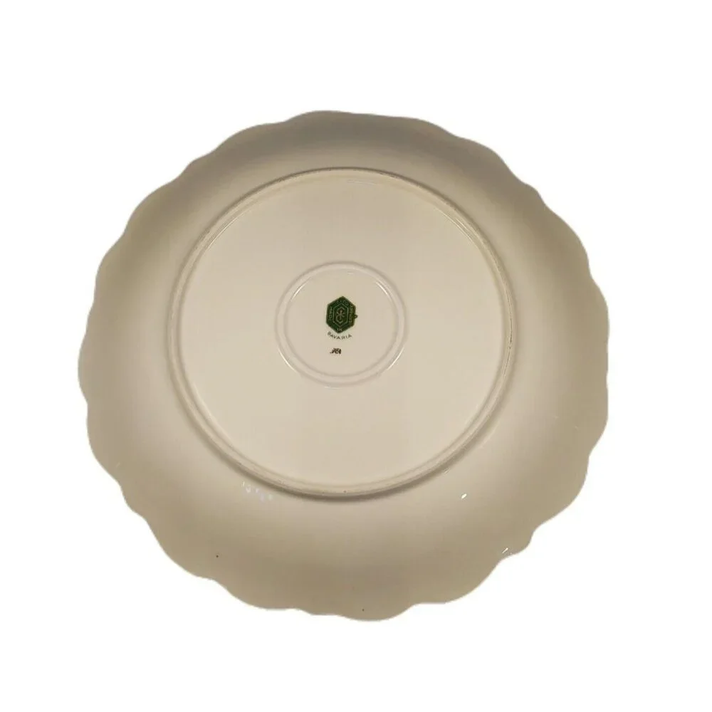 Serving Platter E&R Charger Dark Green Gold  Bavaria Germany 11 1/4" Diameter - Picture 7 of 9